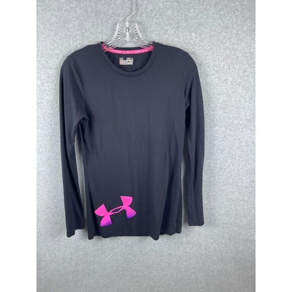 Under Armour She's a‎ Fighter Shirt Women's S Black Long Sleeve Semi Fitted - Picture 1 of 9
